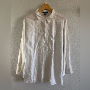 Polo Ralph Lauren Women's White Linen Button Up Shirt